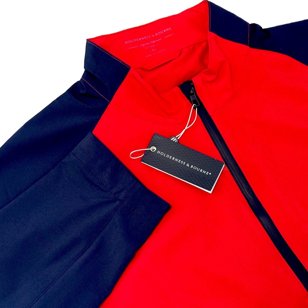 NWT Holderness & Bourne Mens The‎ Hyde Performance Jacket XL Red/Blue HoyLake